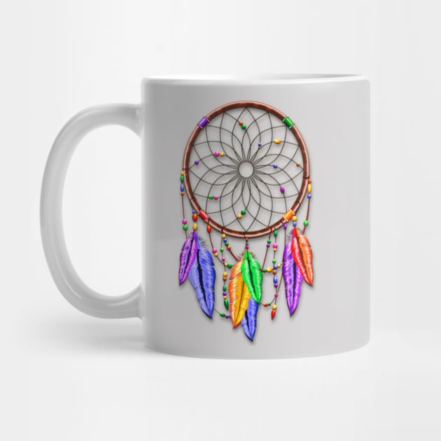 Dreamcatcher Rainbow Feathers by BluedarkArt